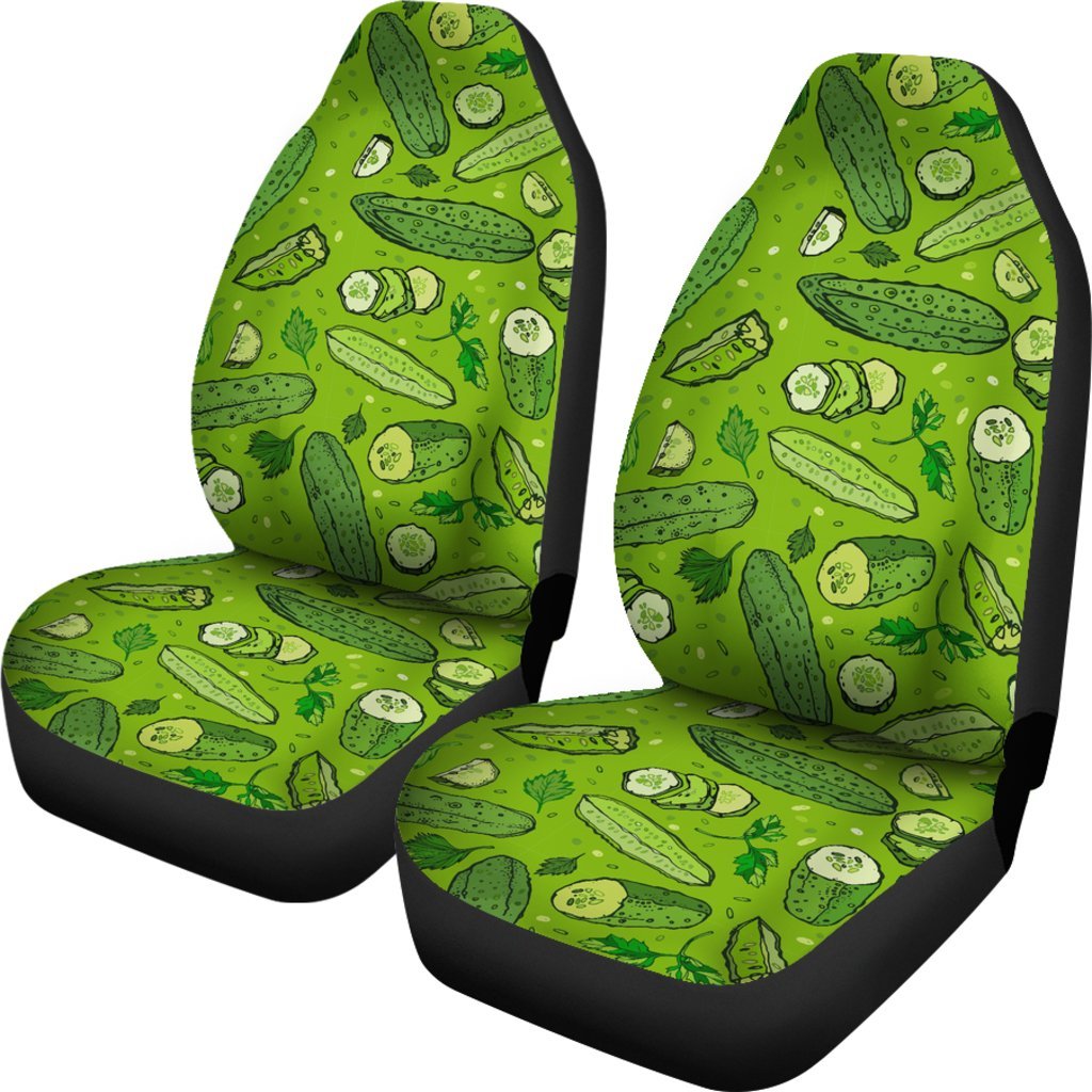 Pickle Cucumber Print Pattern Universal Fit Car Seat Covers-grizzshop