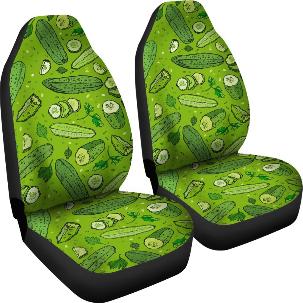 Pickle Cucumber Print Pattern Universal Fit Car Seat Covers-grizzshop