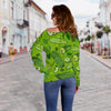 Pickle Cucumber Print Pattern Women Off Shoulder Sweatshirt-grizzshop