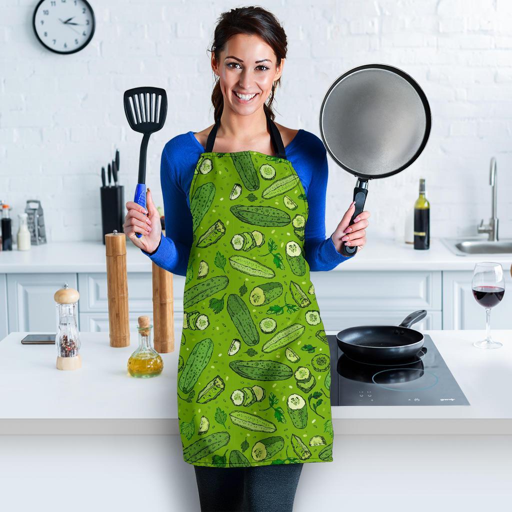 Pickle Cucumber Print Pattern Women's Apron-grizzshop