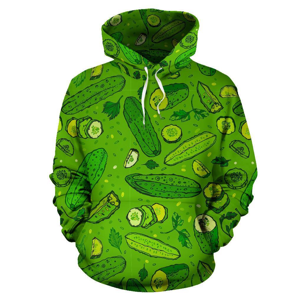 Pickle Cucumber Print Pattern Men Women Pullover Hoodie-grizzshop