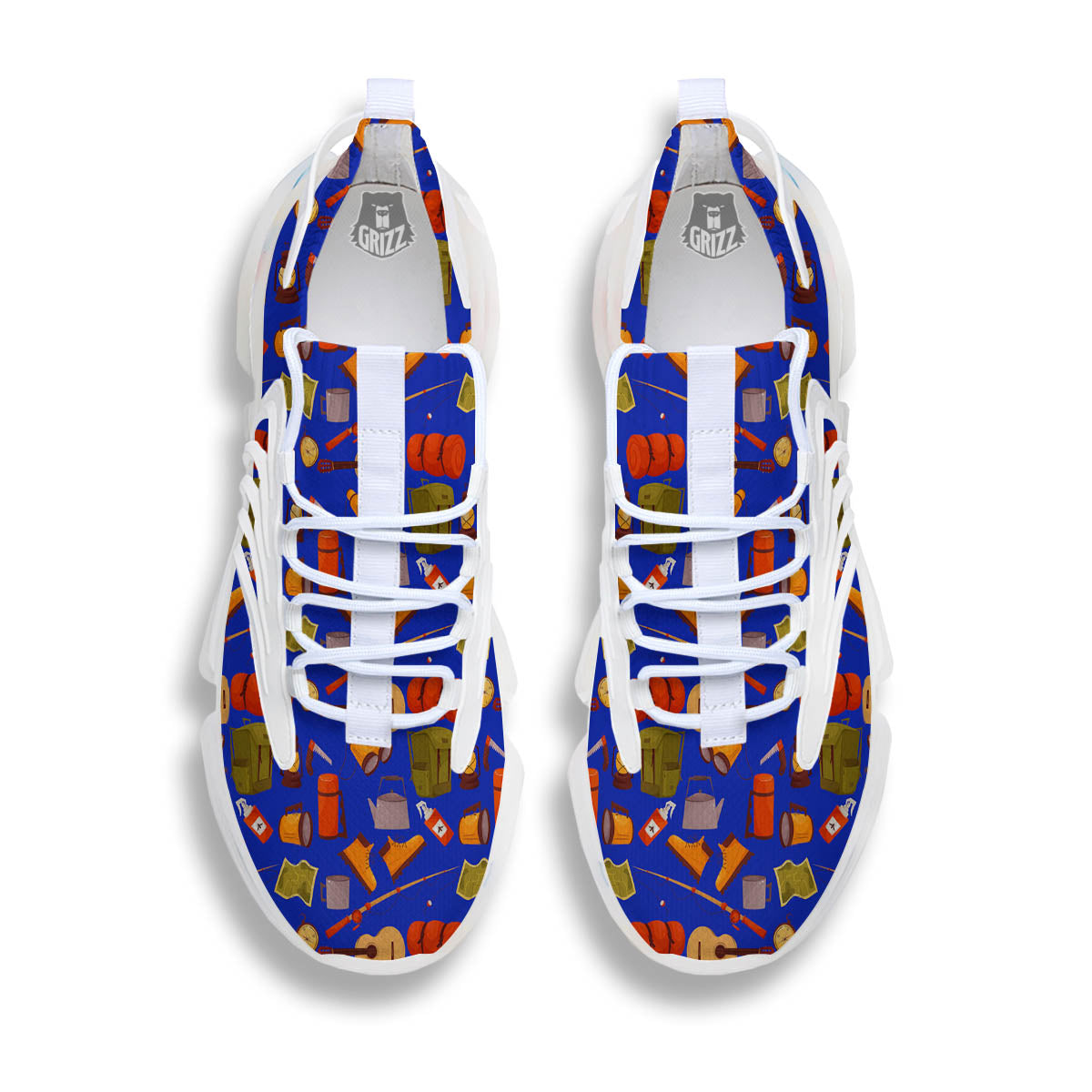 Picnic Camping Print Pattern White Gym Shoes-grizzshop