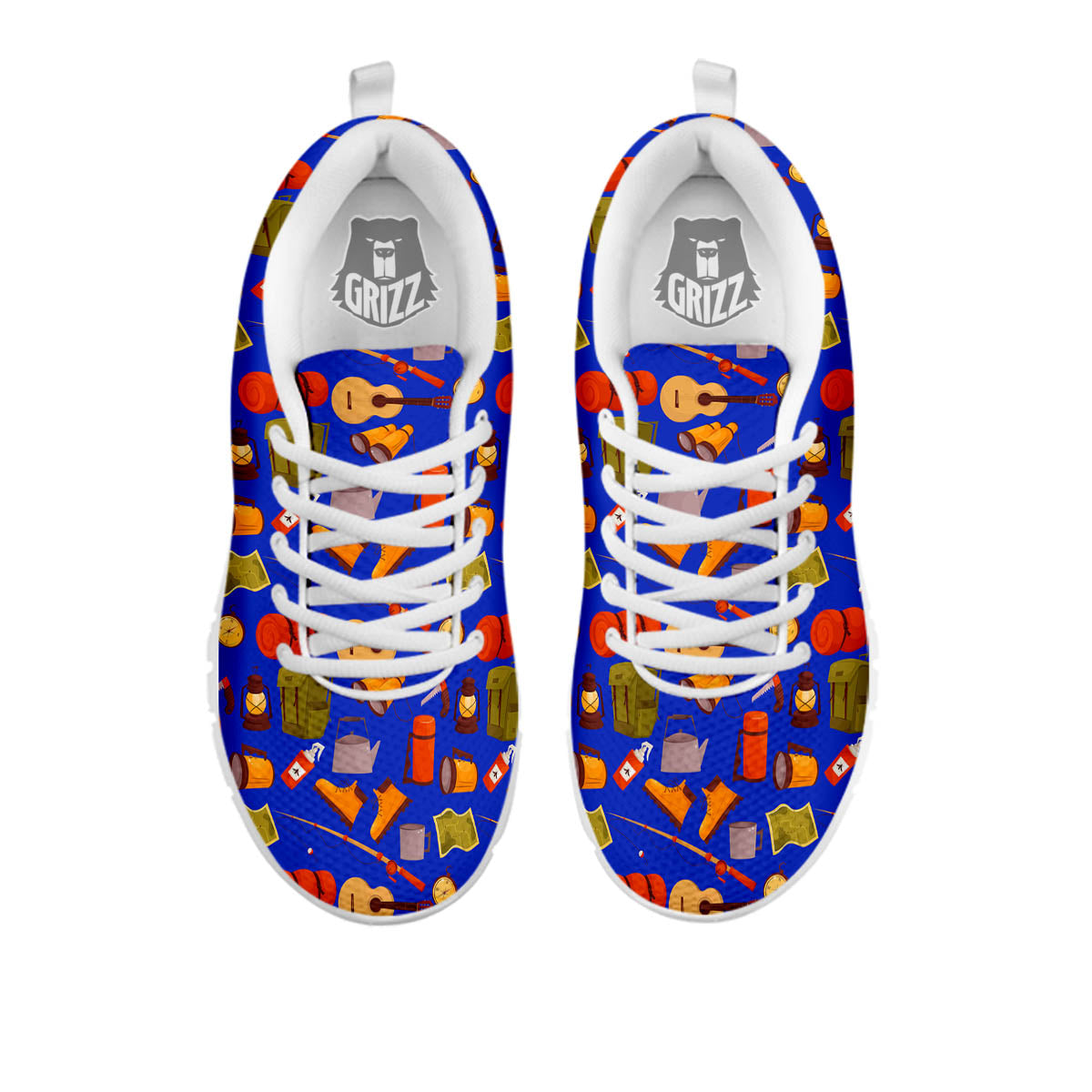 Picnic Camping Print Pattern White Sneaker-grizzshop