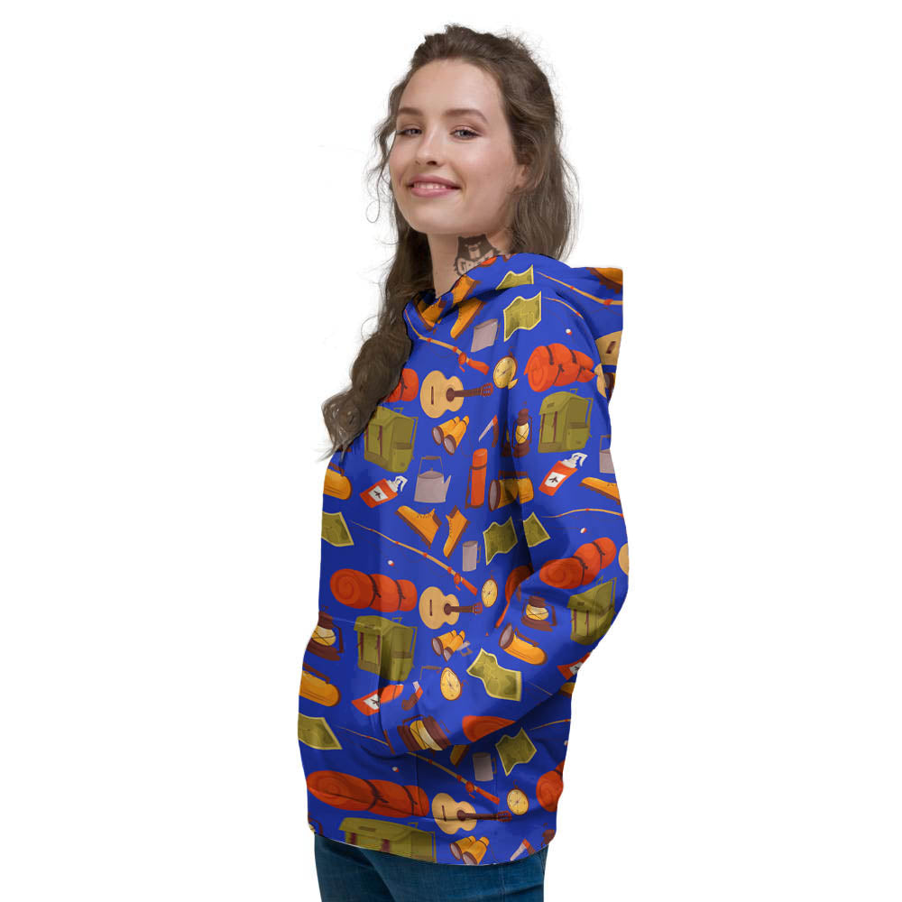 Picnic Camping Print Pattern Women's Hoodie-grizzshop