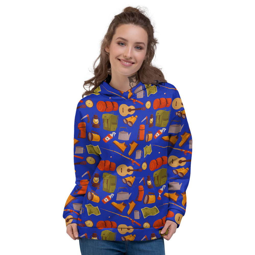 Picnic Camping Print Pattern Women's Hoodie-grizzshop
