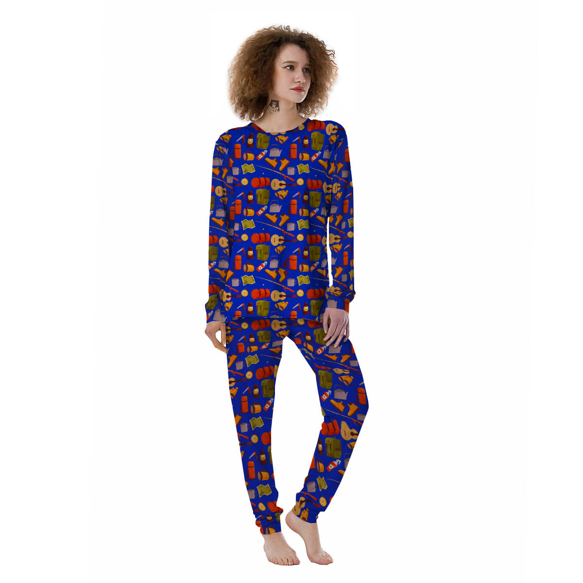 Picnic Camping Print Pattern Women's Pajamas-grizzshop