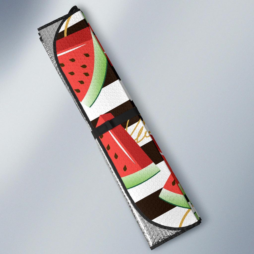 Piece Watermelon Stripe Black Pattern Print Car Sun Shade-grizzshop