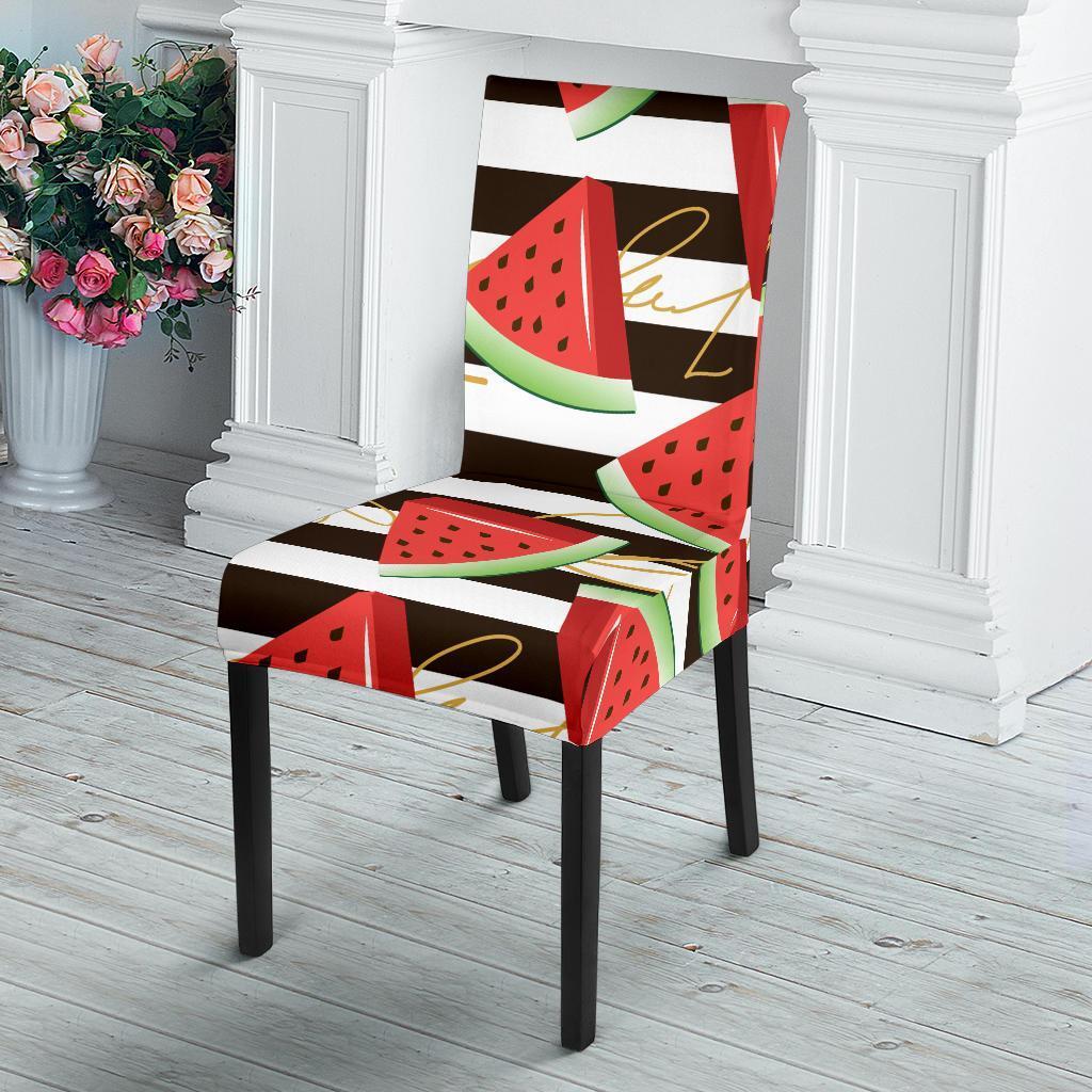 Piece Watermelon Stripe Black Pattern Print Chair Cover-grizzshop