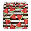 Piece Watermelon Stripe Black Pattern Print Duvet Cover Bedding Set-grizzshop