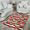 Piece Watermelon Stripe Black Pattern Print Floor Mat-grizzshop