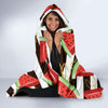 Piece Watermelon Stripe Black Pattern Print Hooded Blanket-grizzshop