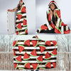 Piece Watermelon Stripe Black Pattern Print Hooded Blanket-grizzshop