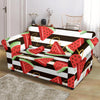 Piece Watermelon Stripe Black Pattern Print Loveseat Cover-grizzshop