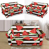 Piece Watermelon Stripe Black Pattern Print Loveseat Cover-grizzshop