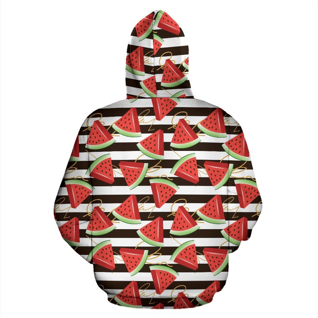 Piece Watermelon Stripe Black Pattern Print Women Men Pullover Hoodie-grizzshop