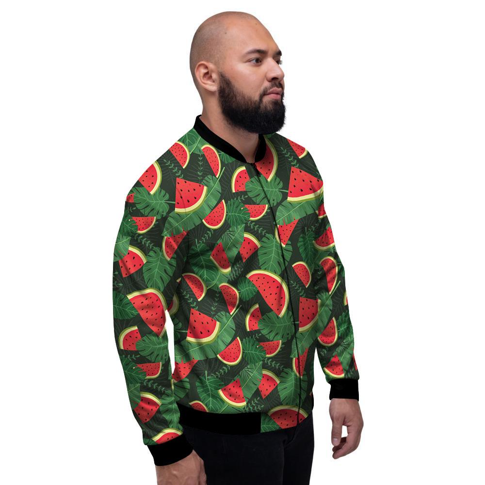 Pieces Leaf Watermelon Print Pattern Men's Bomber Jacket-grizzshop