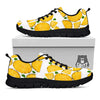 Pieces Pineapple Yellow Print Pattern Black Sneaker-grizzshop