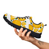 Pieces Pineapple Yellow Print Pattern Black Sneaker-grizzshop