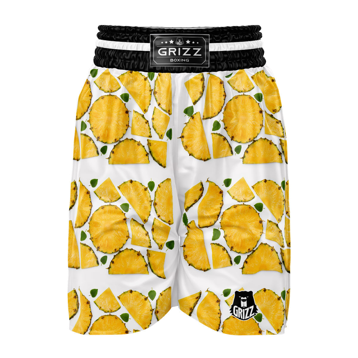 Pieces Pineapple Yellow Print Pattern Boxing Shorts-grizzshop
