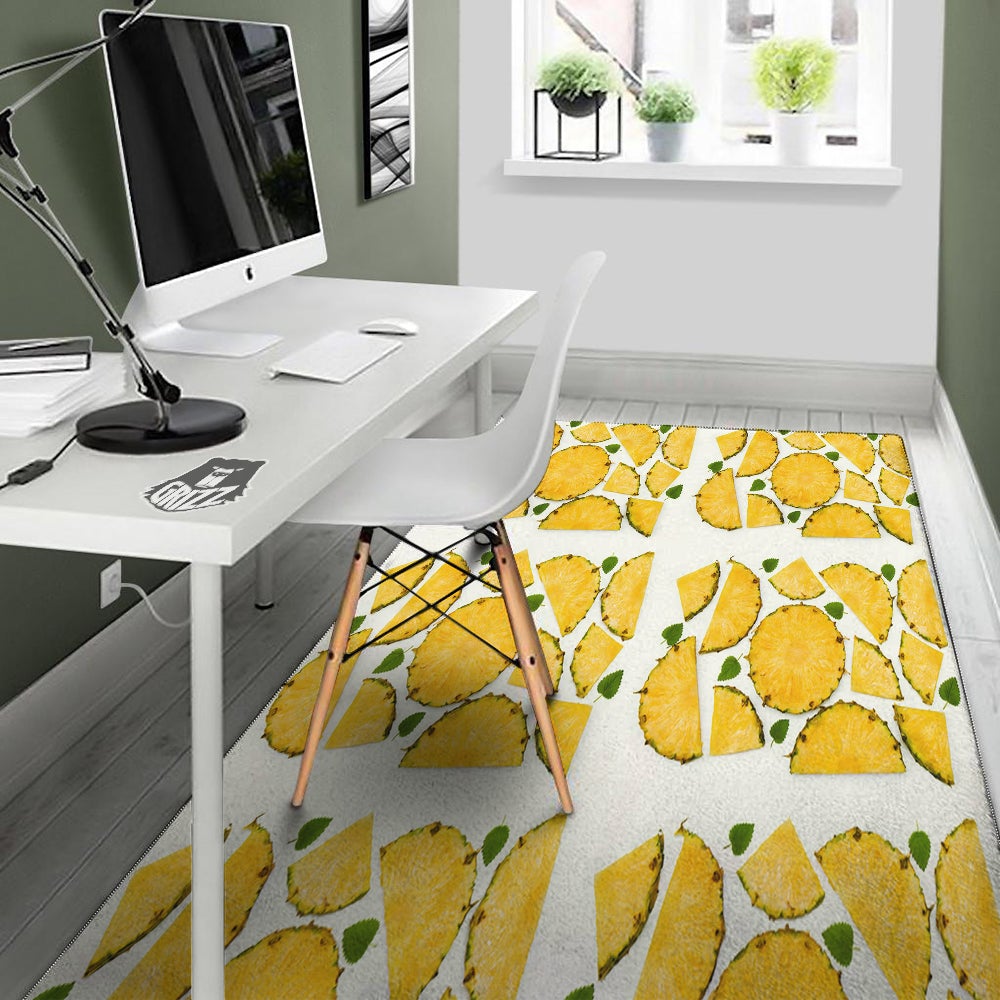 Pieces Pineapple Yellow Print Pattern Floor Mat-grizzshop
