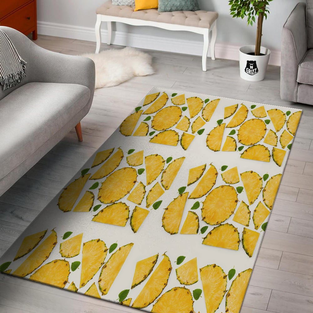 Pieces Pineapple Yellow Print Pattern Floor Mat-grizzshop