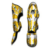 Pieces Pineapple Yellow Print Pattern Muay Thai Shin Guards-grizzshop