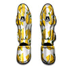 Pieces Pineapple Yellow Print Pattern Muay Thai Shin Guards-grizzshop