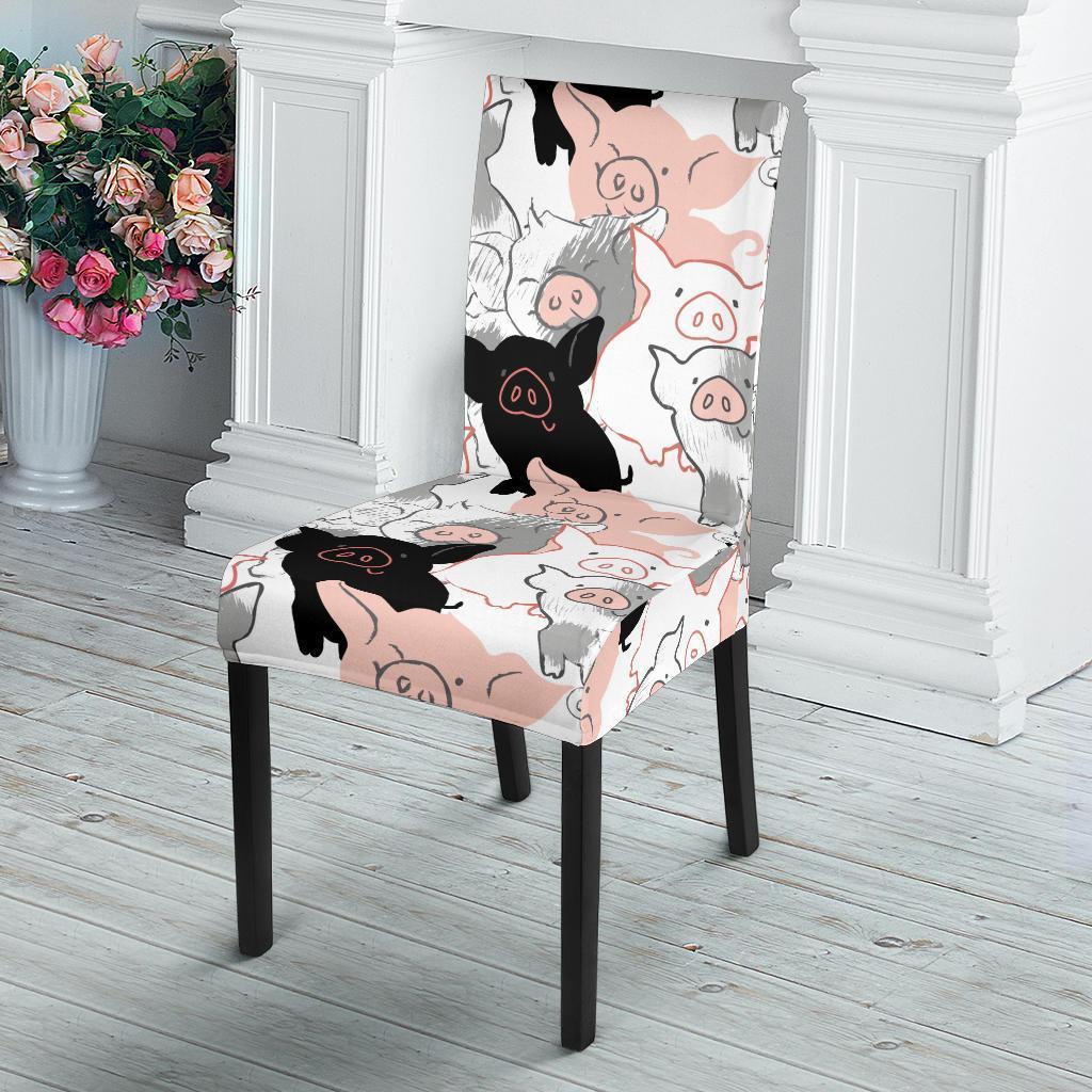 Pig Hand Drawn Pattern Print Chair Cover-grizzshop