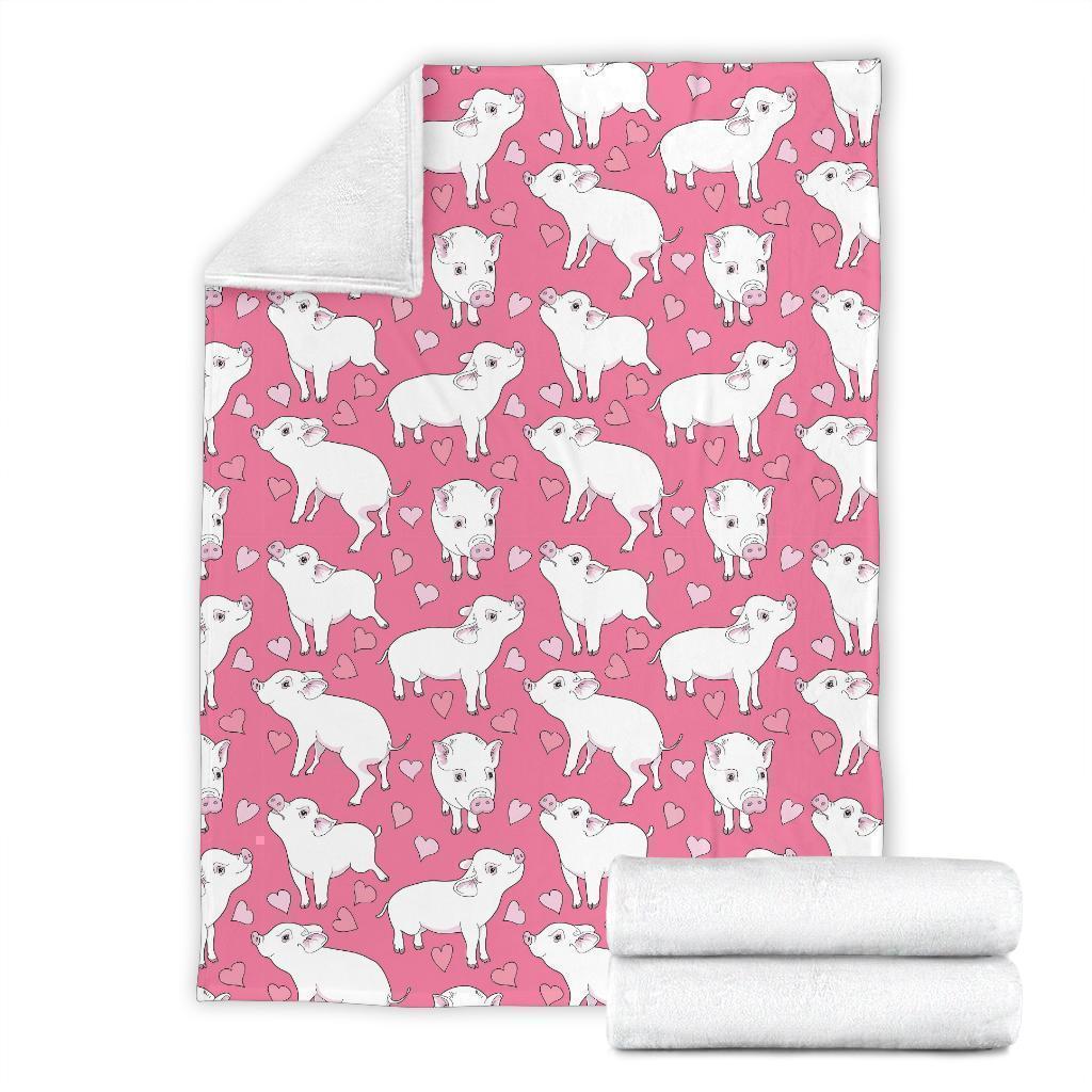 Pig Heart Pattern Print Blanket-grizzshop