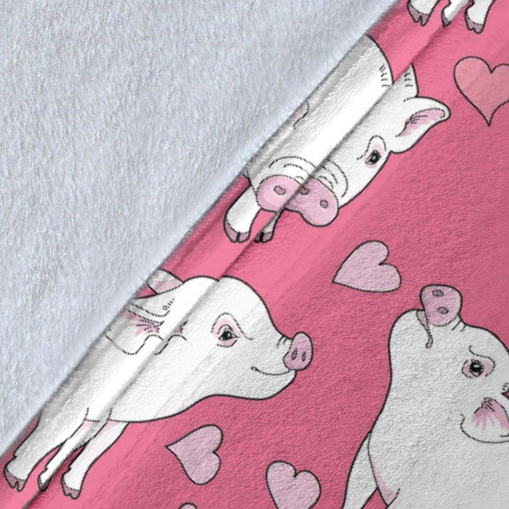 Pig Heart Pattern Print Blanket-grizzshop