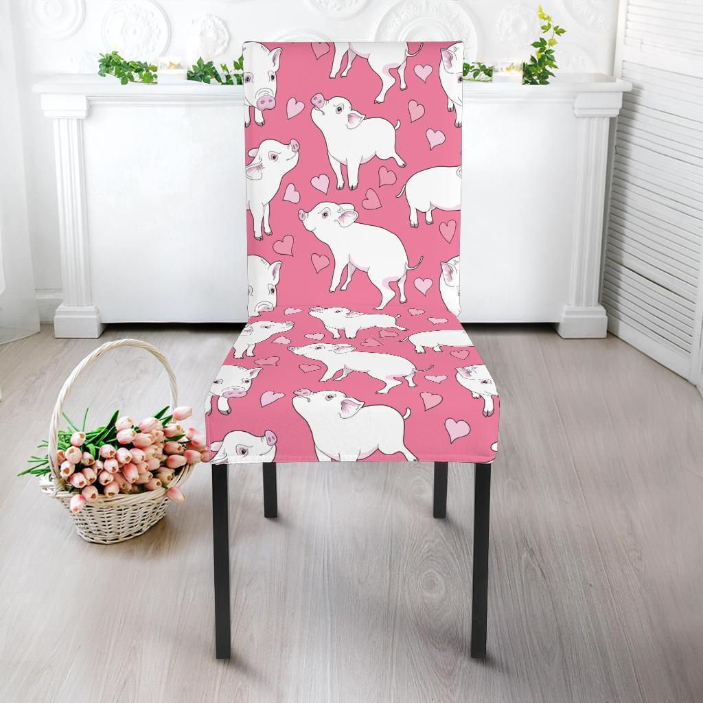 Pig Heart Pattern Print Chair Cover-grizzshop