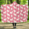 Pig Heart Pattern Print Hooded Blanket-grizzshop