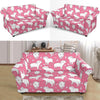 Pig Heart Pattern Print Loveseat Cover-grizzshop