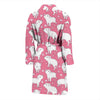 Pig Heart Pattern Print Men Long Robe-grizzshop