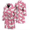 Pig Heart Pattern Print Men Long Robe-grizzshop