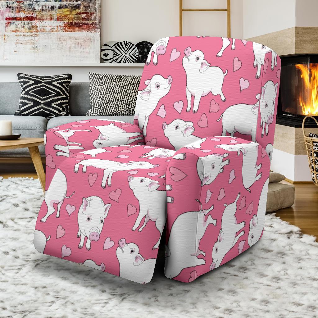 Pig Heart Pattern Print Recliner Cover-grizzshop