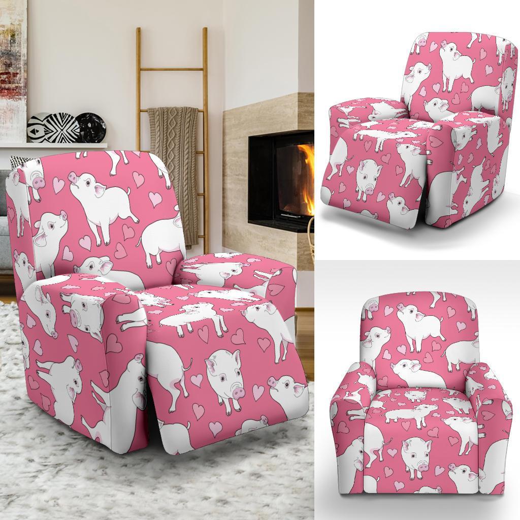 Pig Heart Pattern Print Recliner Cover-grizzshop