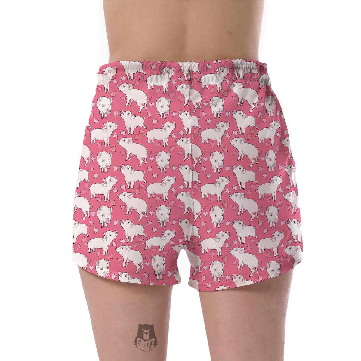 Pig Heart Pattern Print Women's Shorts-grizzshop