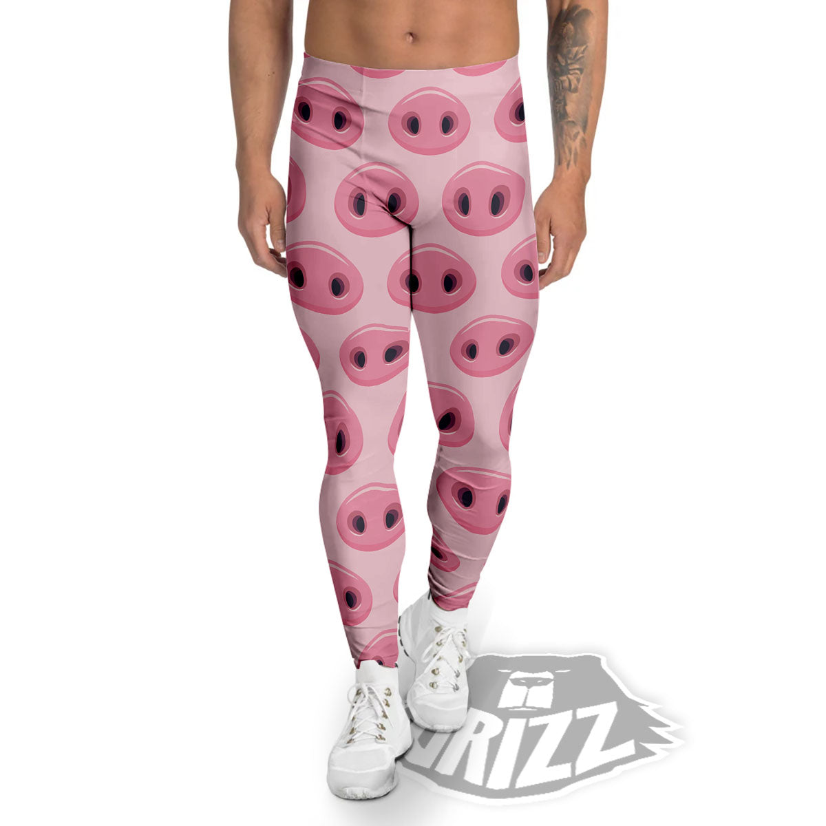 Pig Nose Pink Print Pattern Men's Leggings-grizzshop