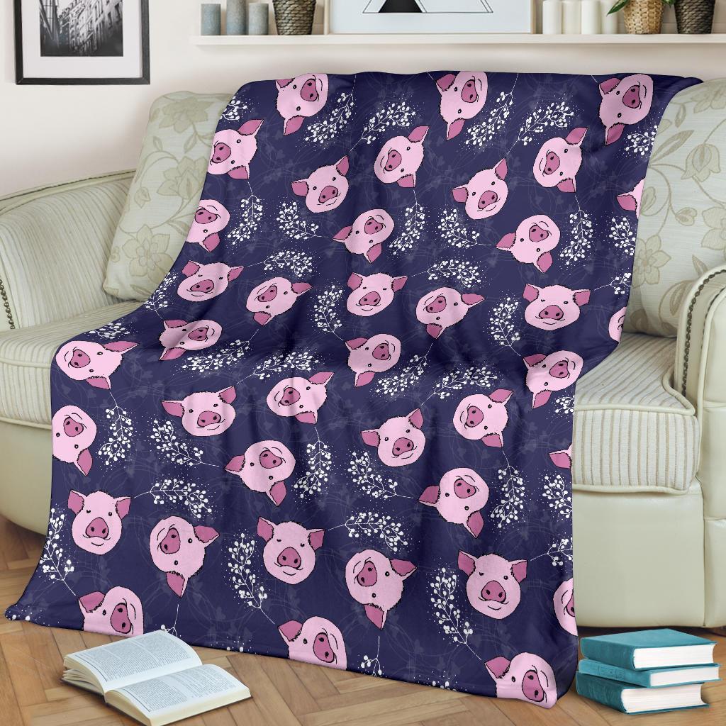 Pig Pattern Print Blanket-grizzshop