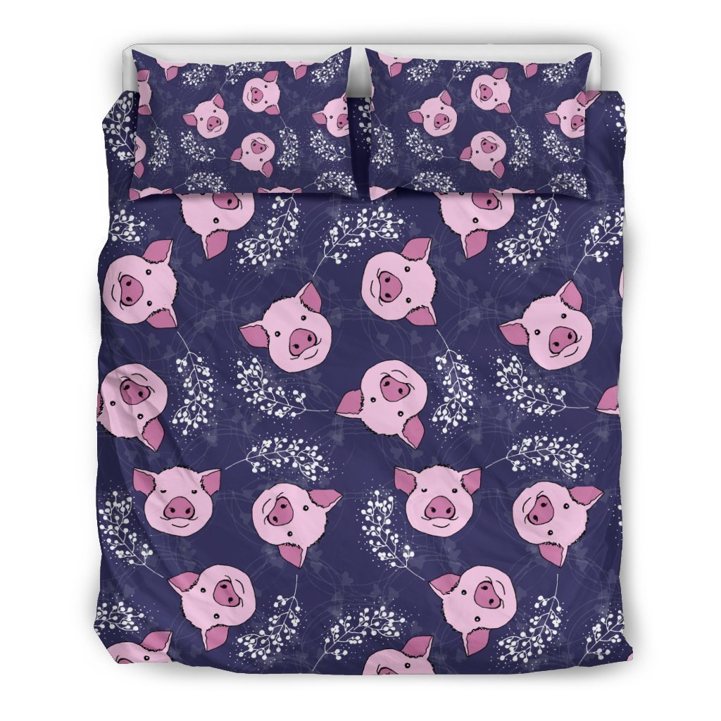 Pig Pattern Print Duvet Cover Bedding Set-grizzshop