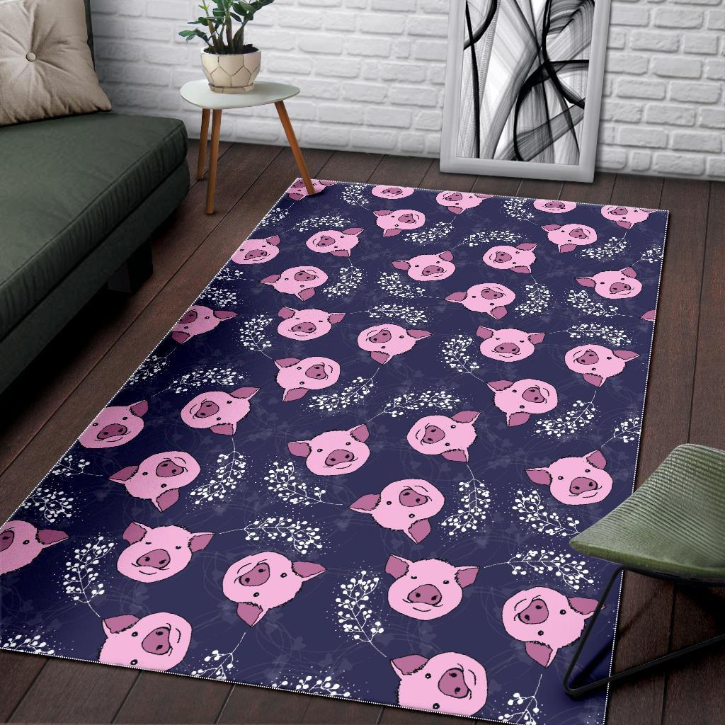 Pig Pattern Print Floor Mat-grizzshop