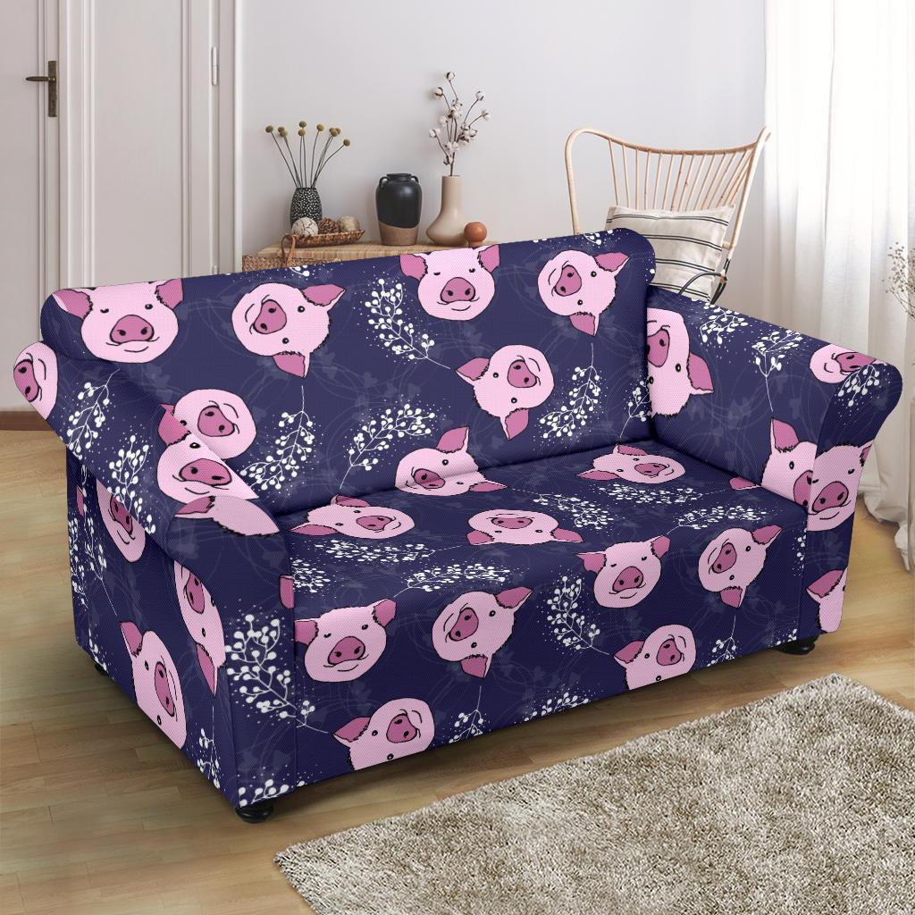 Pig Pattern Print Loveseat Cover-grizzshop