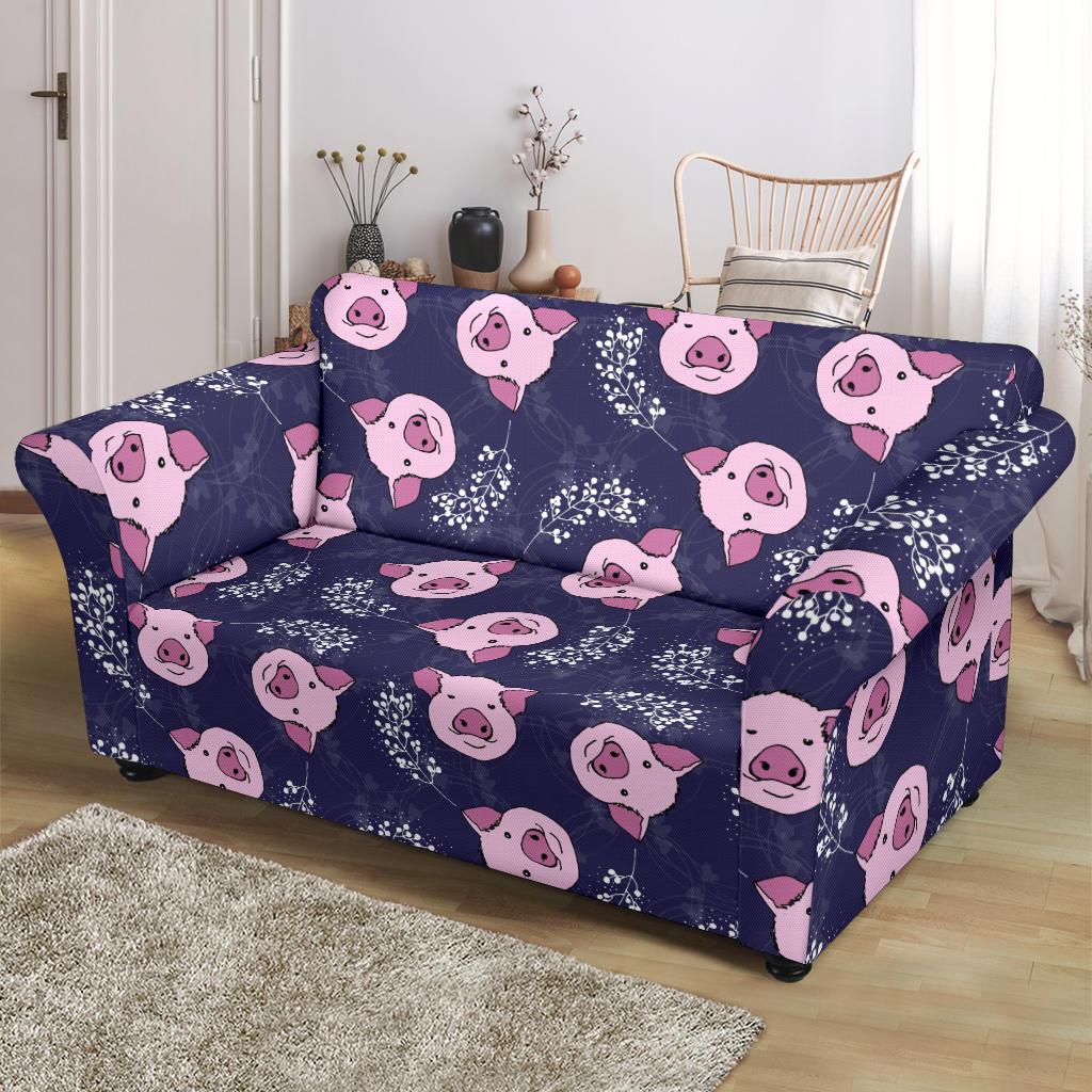 Pig Pattern Print Loveseat Cover-grizzshop