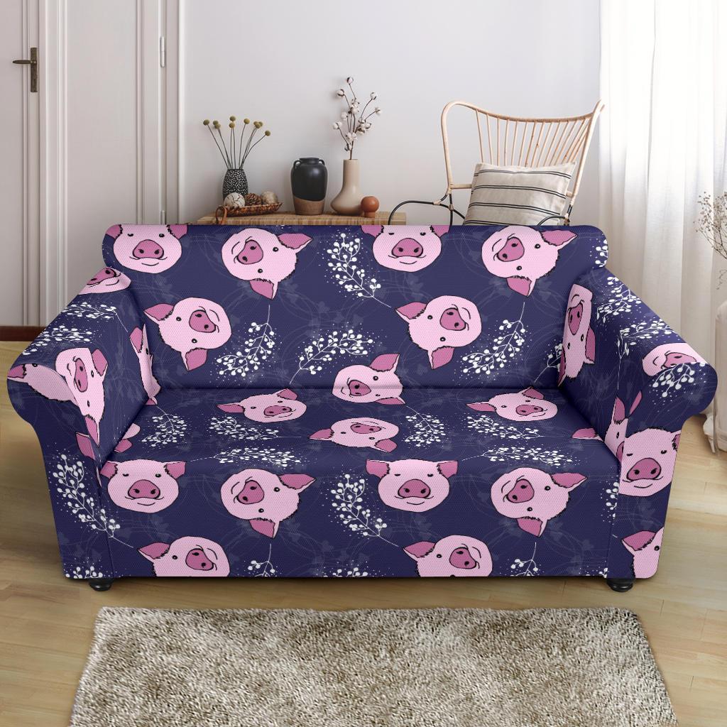 Pig Pattern Print Loveseat Cover-grizzshop