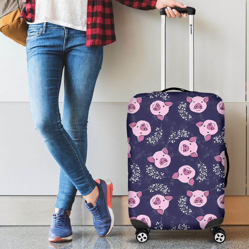 Pig Pattern Print Luggage Cover Protector-grizzshop