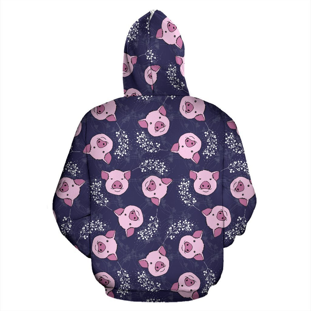 Pig Pattern Print Women Men Pullover Hoodie-grizzshop