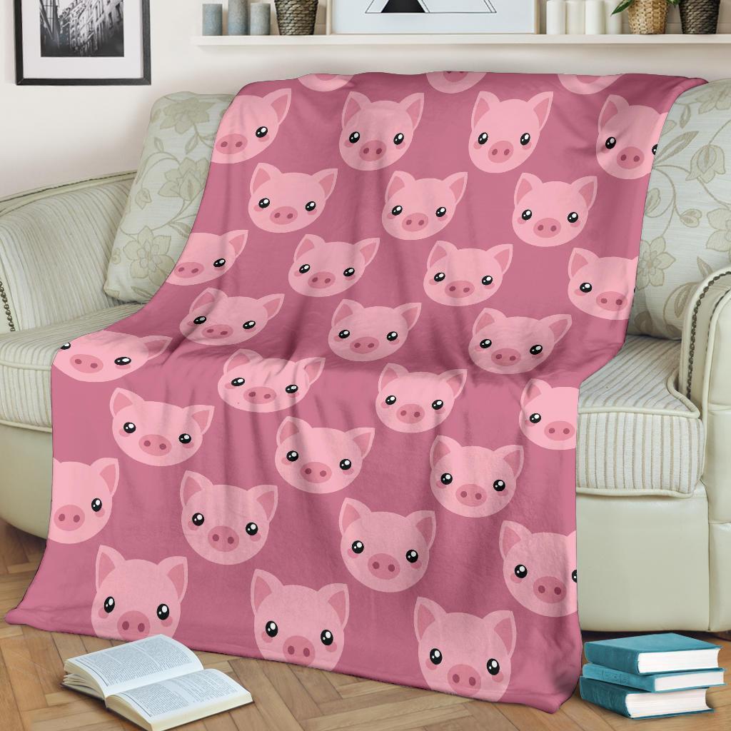 Pig Print Pattern Blanket-grizzshop