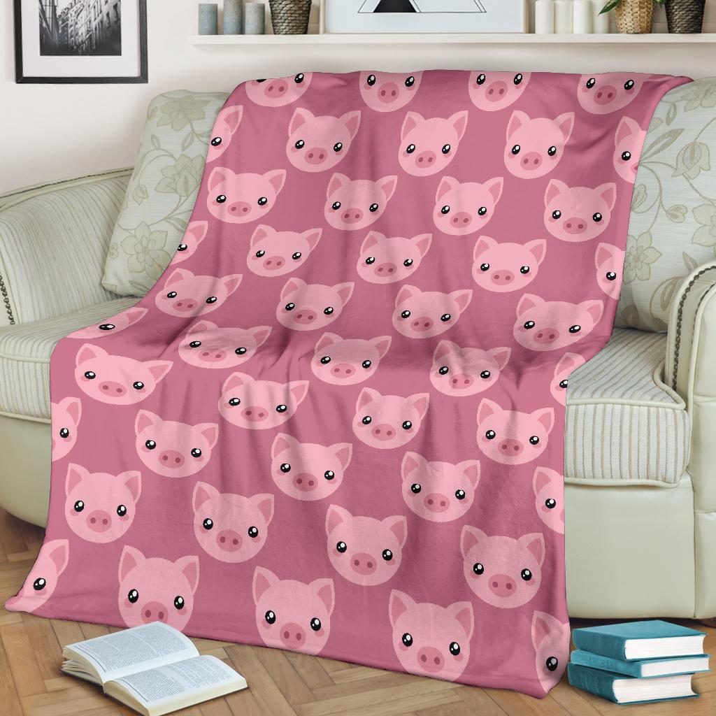 Pig Print Pattern Blanket-grizzshop