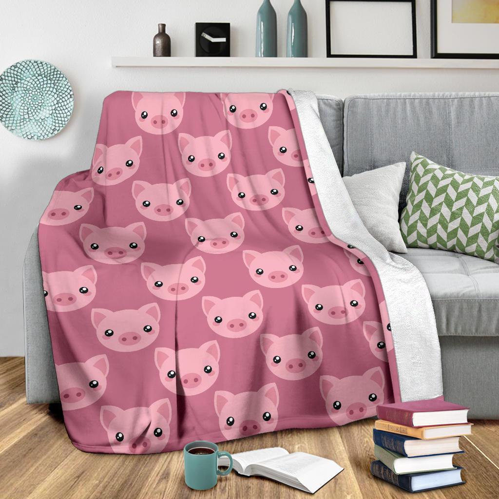 Pig Print Pattern Blanket-grizzshop